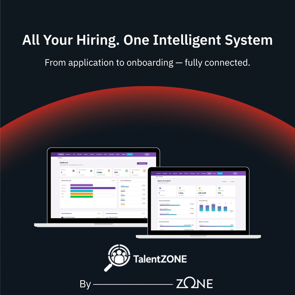 ZoneDigSolution's tweet photo. Recruitment doesn’t need more tools. It needs one powerful system.

TalentZONE brings every step of hiring into one intelligent platform — from applications and interviews to approvals and onboarding.

#ZoneDigitalEra #ZoneInnovation #ZoneITSolutions  #InnovationWithImpact #KSA https://t.co/ppaGjS999E