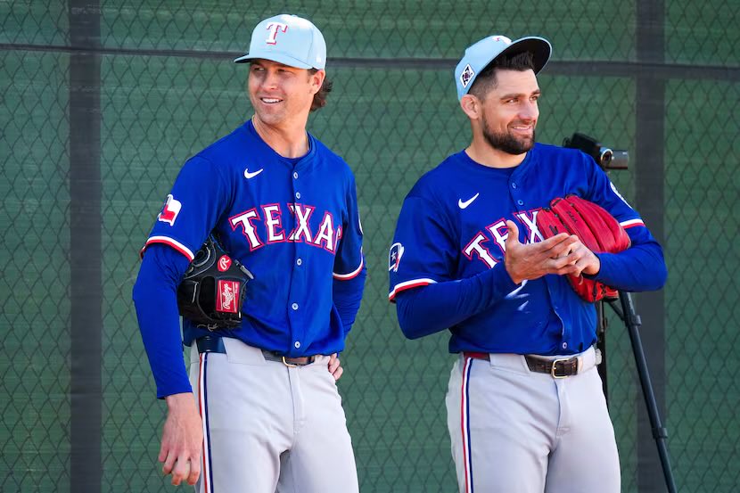 SleeperRangers's tweet image. The Rangers have announced the starting pitchers for their season-opening series against the Phillies, per @TXRangersPR 

Thursday: Nathan Eovaldi
Saturday: Jacob deGrom
Sunday: MacKenzie Gore 

ELITE🔥