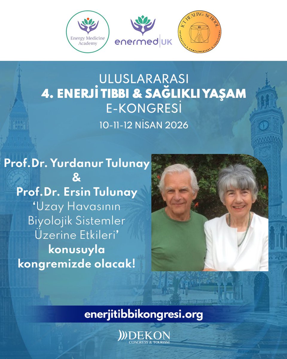 enerjitibbi's tweet photo. Prof. Dr. Yurdanur Tulunay ve Prof. Dr. Ersin Tulunay da bu kongrede 'Uzay Havasının Biyolojik Sistemler Üzerine Etkikeri' konusuyla bizlerle olacak 🎉

🔗 Kayıt ve detaylı bilgi:
https://t.co/1KKye2inec https://t.co/cUS4D7qnyn