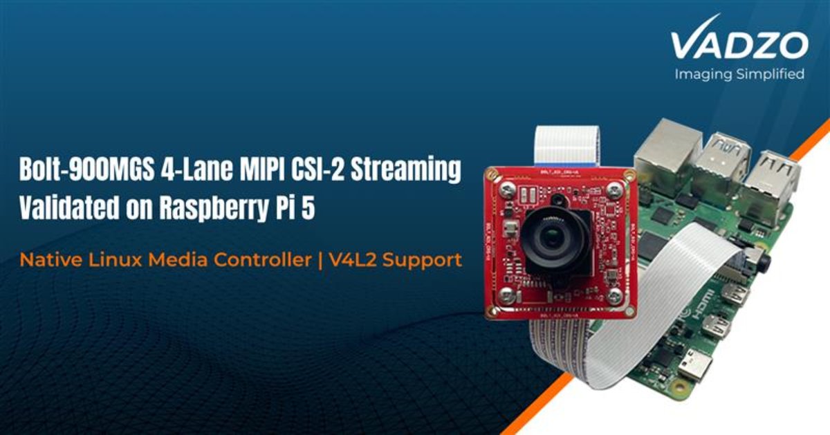 VadzoImaging's tweet image. Bolt-900MGS validated on Raspberry Pi 5 🚀

Low-latency V4L2 streaming, dual CSI, real-time exposure &amp;amp; brightness. Works with GStreamer &amp;amp; OpenCV — no proprietary middleware.

Live demo: youtu.be/dKel6Acvwwo?si…

#EmbeddedVision #EdgeAI #VadzoImaging