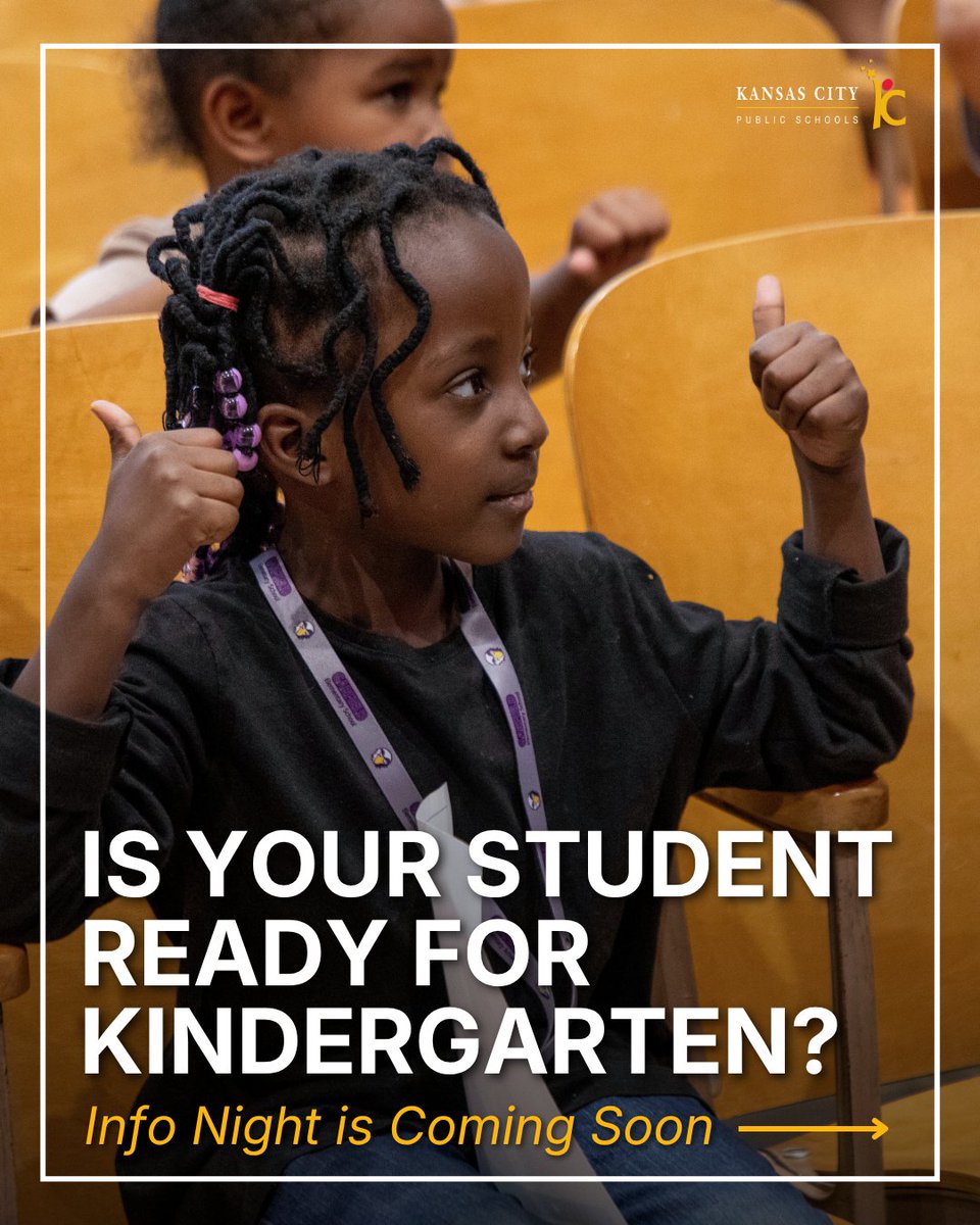 kcpublicschools's tweet image. Is your child kindergarten ready? 🎒 Join us for KCPS Kindergarten Info Night on April 2 at 5:30 p.m. to get all your questions answered! Childcare, Spanish translation, and food provided.
#Kindergarten #KCPS