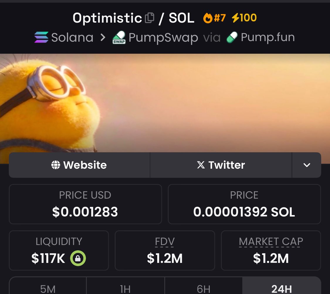 Keentechzz's tweet photo. $OPTIMISTIC
MC $4.0K → $1.2M
We made 300x Gain 🚀📈
Congratulations to my TG 👏🏾💯
Follow + DM for invitation link to My private TG now
⛓️ Chain: #Solana 🚀📊 https://t.co/juHay2rrpq
