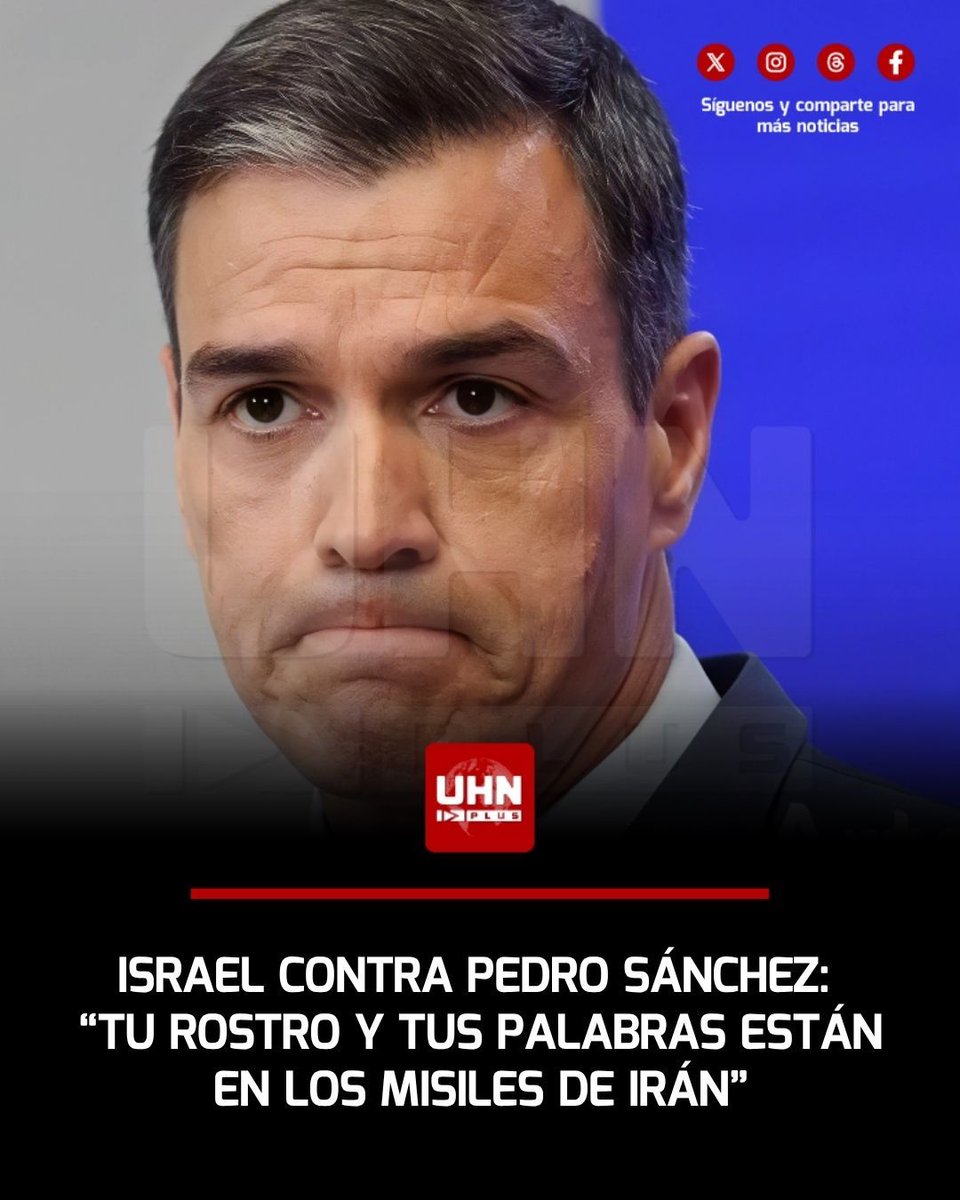 🇮🇱🇪🇸🇮🇷‼️ | El Ministerio de Asuntos Exteriores de Israel ha arremetido contra el socialista Pedro Sánchez por defender a la dictadura iraní: “el régimen de los mulás de Irán te lo agradece poniendo tus palabras en los misiles que dispara contra civiles en Israel y el mundo árabe.