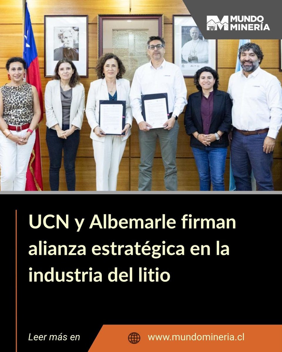 MundoMineria's tweet image. Ambas instituciones proyectan una relación de largo plazo orientada a la innovación.

mundomineria.cl/2026/03/23/ucn…

#albemarle #UCN #mineriachilena