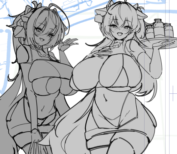 ひとまず姉妹の下書きできた🍼 