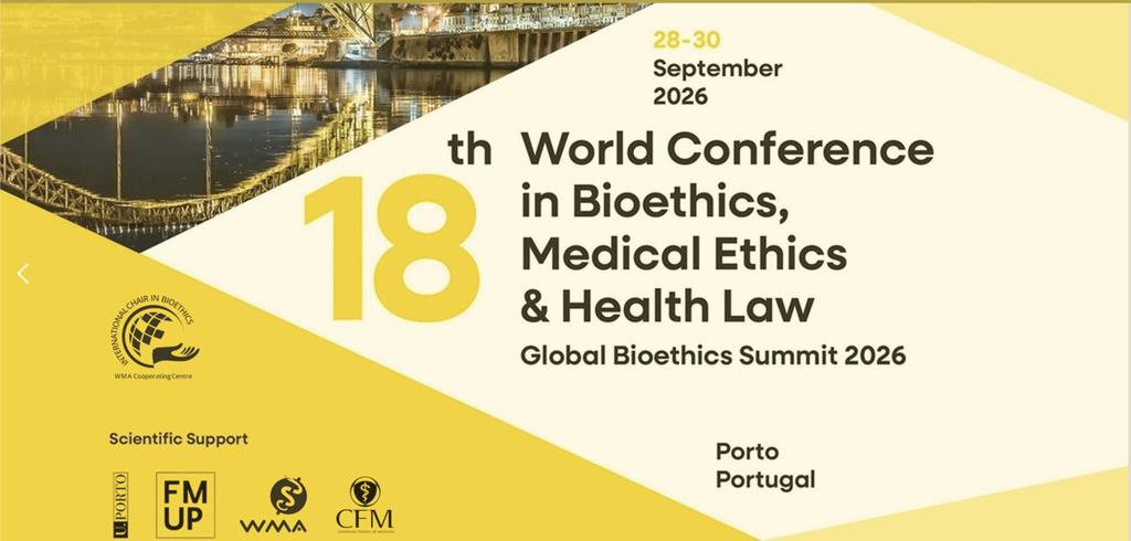 MedicalworldNig's tweet image. 📢 Join the Global Bioethics Summit 2026 in Porto (28–30 Sept)

The 18th World Conference in Bioethics, Medical Ethics &amp;amp; Health Law will explore key issues incl. AI in health.

📝 Abstracts open
⏳ Early Bird until 31 March

👉 bioethicsporto2026.com

#MedicalEthics