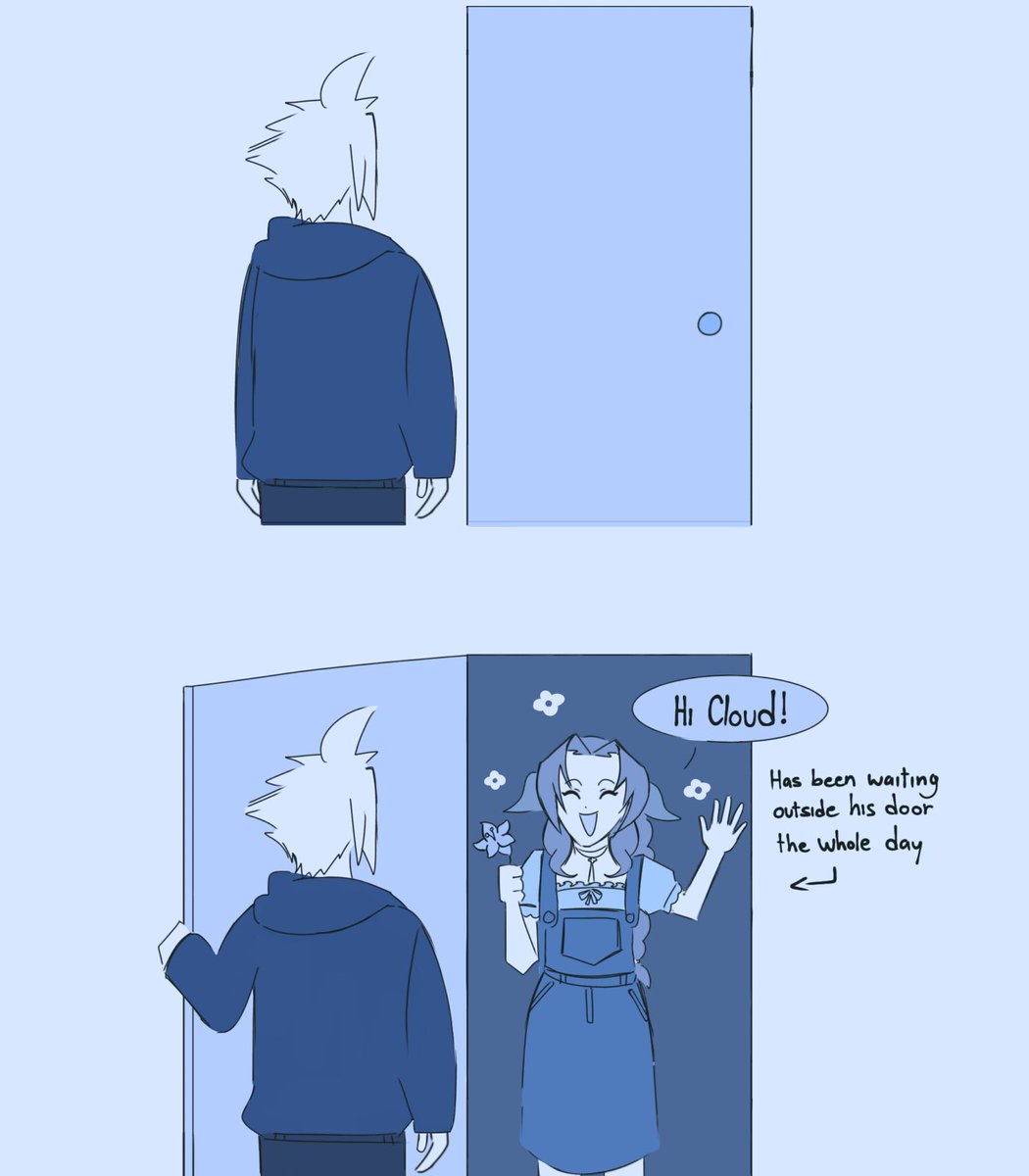 Stardew valley but aerith is the farmer and cloud is sebastian
#Clerith