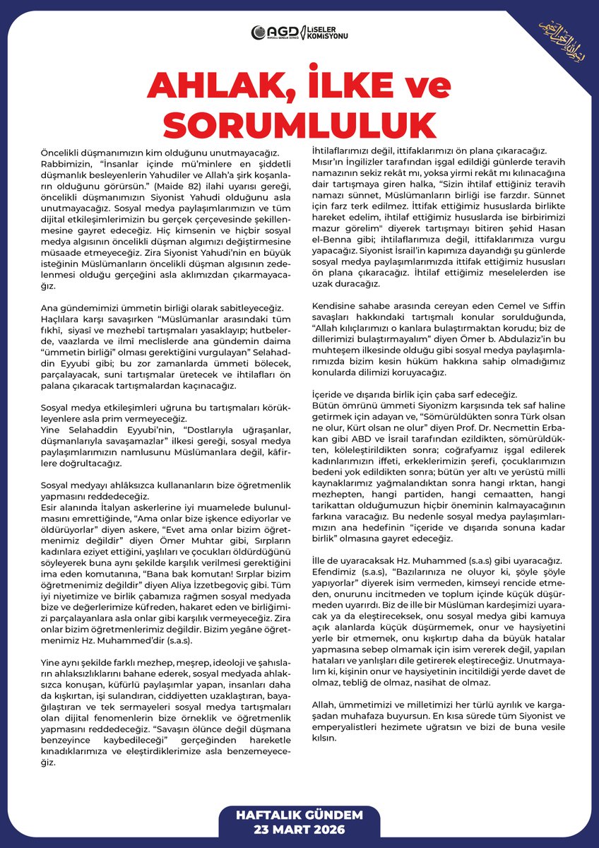 Liseler Komisyonu | AGD tweet media