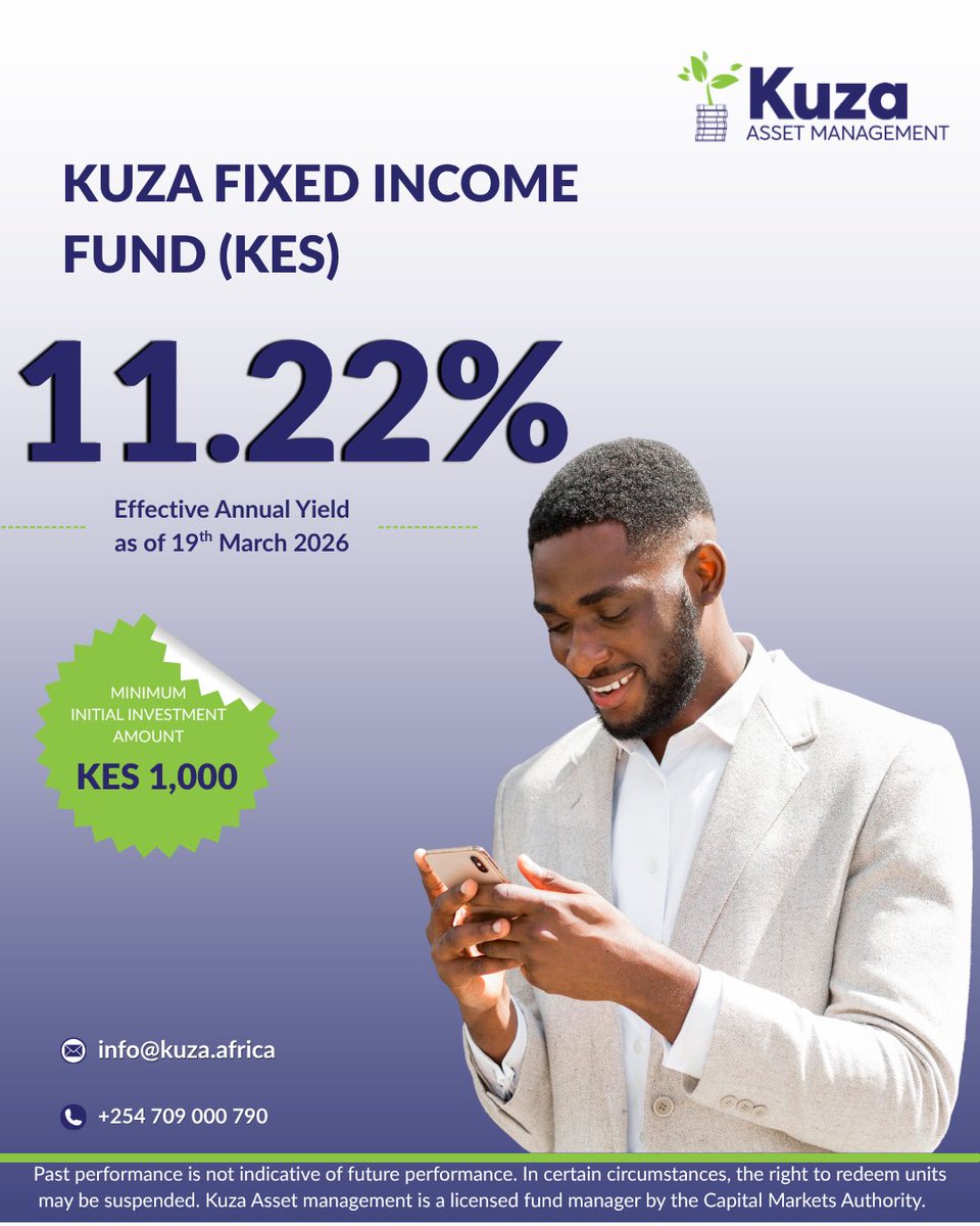 Kuza_Asset's tweet photo. Every week is a new opportunity to grow. Take a step today by opening your investment account, making your first deposit, or exploring ways to diversify your portfolio in line with your financial goals.

Kuza means “to grow” in Swahili 🌱, and that’s exactly what we’re here to help you do. We provide transparent insights, accessible investment solutions and the guidance you need to make informed decisions that support long-term financial growth.

Getting started is simple. Download our mobile app, https://t.co/15a1ndjiuf, available on the Google Play Store and App Store, or register via our client portal: https://t.co/7mfYMOhDgs

Start today, your future self will thank you.

#investwithus #kuzaassetmanagement
