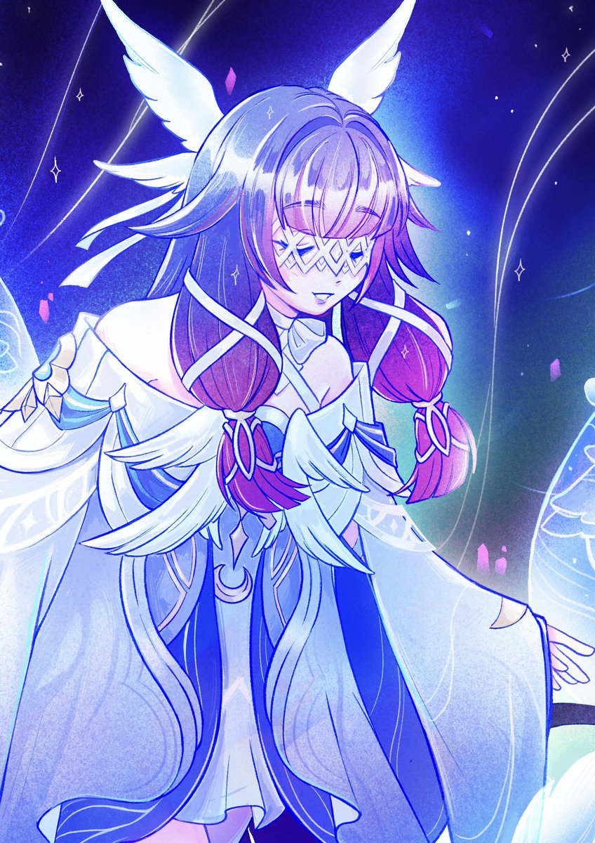jimbledood's tweet photo. [FANART] The Moon Maiden 🌙 
#genshinimpact #columbina https://t.co/6jHMeRJwsk