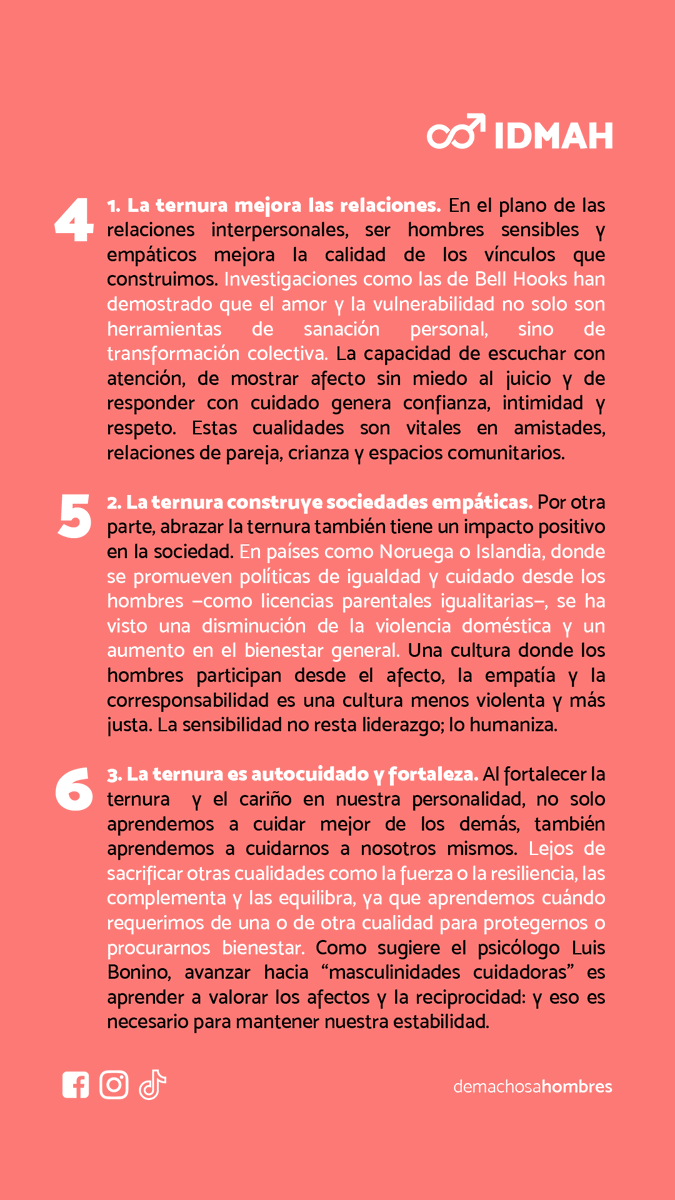 machosahombres's tweet image. La ternura también es una cuestión de hombres (y hay que trabajarla)

¿Qué actos de cariño y ternura practicas o te hacen sentir mejor?

#demachosaHOMBRES #CulturaDelCuidado #Ternura #SaludMasculina #Masculinidad