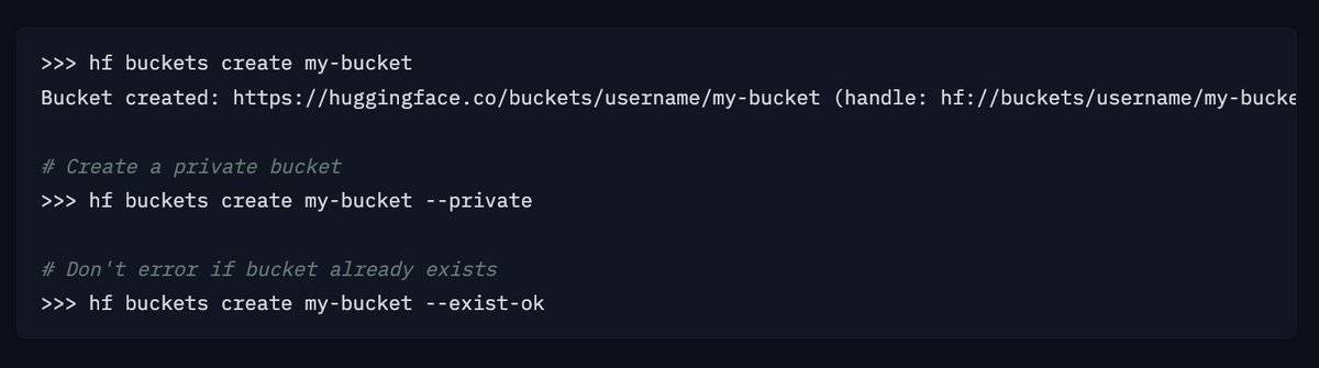 Buckets CLI snippet