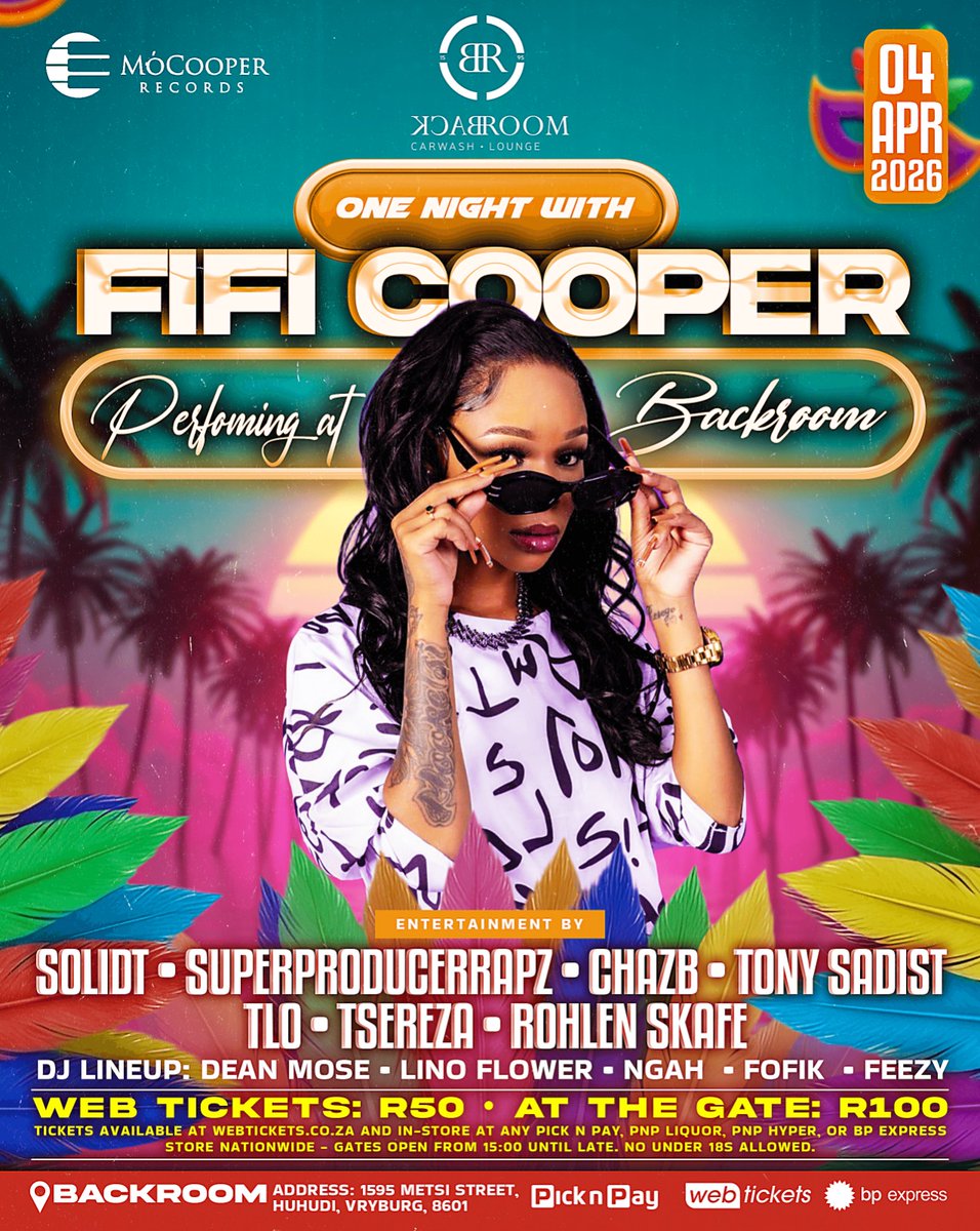 FifiCooperFans's tweet image. VRYBURG STAND UP‼️

STAND A CHANCE TO WIN A FREE TICKET. 
ALL YOU HAVE TO DO IS TELL US WHEN DID FIFI COOPER DROP #ChechelaMorago  #TAKEMEBACKALBUM #20FIFIALBUM AND #CHAPTERSALBUM

THE 1 NIGHT TOUR IS COMING TO YOU.. 04 APRIL 2026🔥🔥