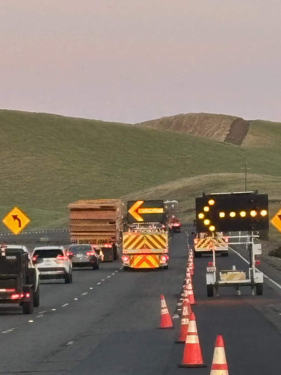 State Route 152 WB from San Luis Reservoir. Expect delays 6:30am-4pm with CaTrans repairing roadway all week. Plan accordingly.