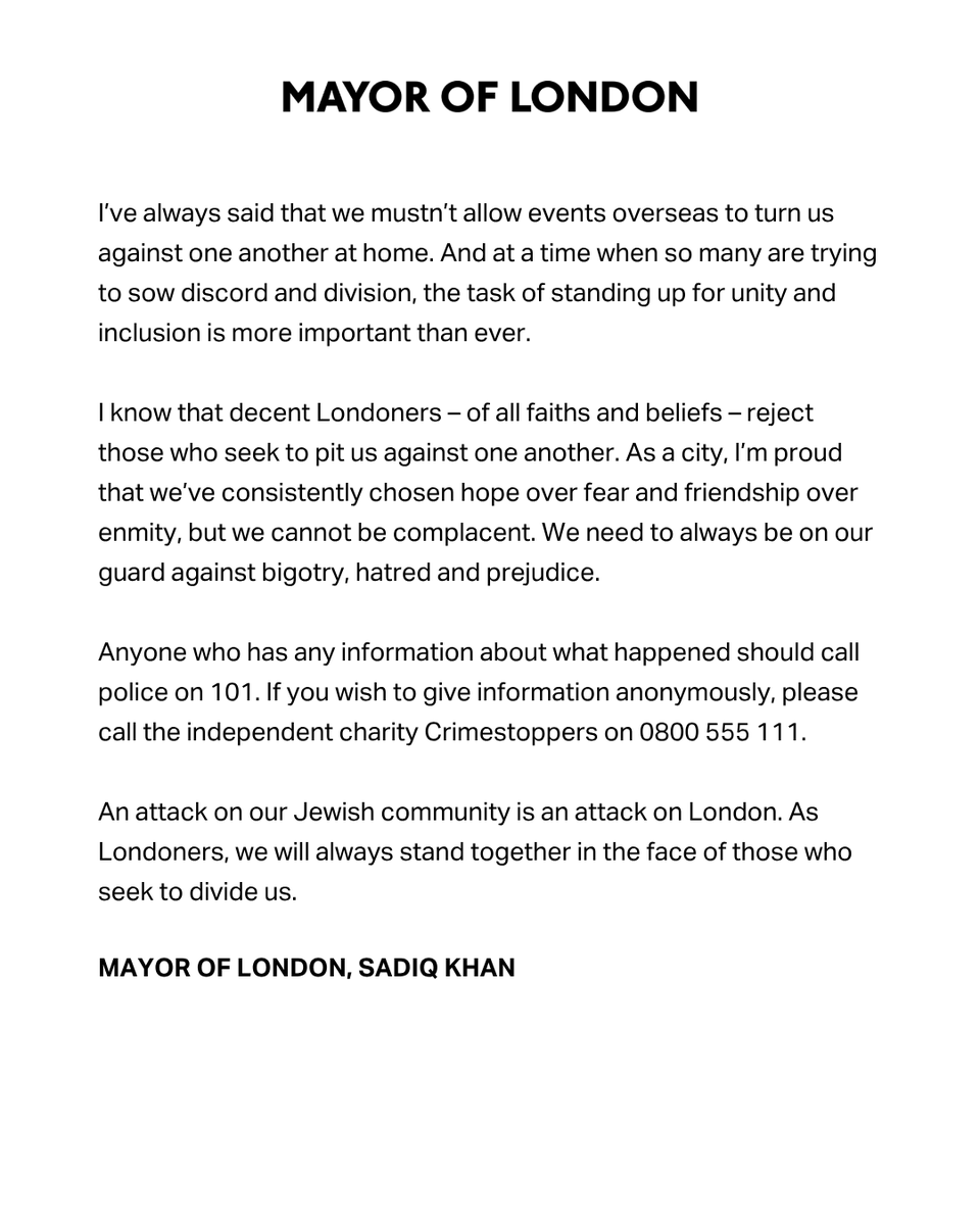 Mayor of London, Sadiq Khan tweet media