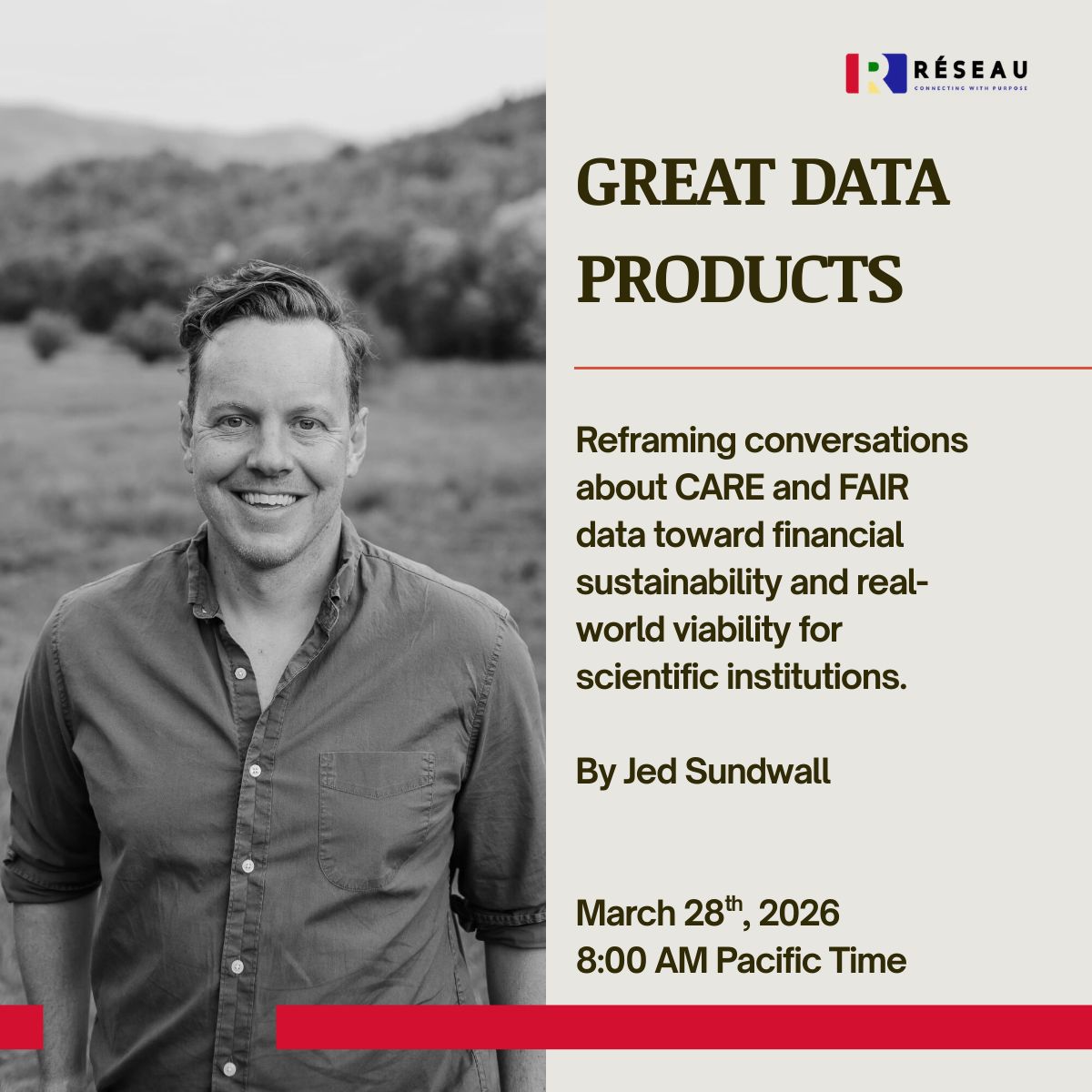 OurRadiantEarth's tweet image. What makes a data product truly valuable in practice?

Join @jedsundwall to discuss reframing #CARE and #FAIR data toward financial sustainability &amp;amp; real-world viability for scientific institutions.
🗓️ Sat, March 28
🕗 8:00 AM PT

Register here to attend forms.gle/Pt2xZQrb5AWpy2…