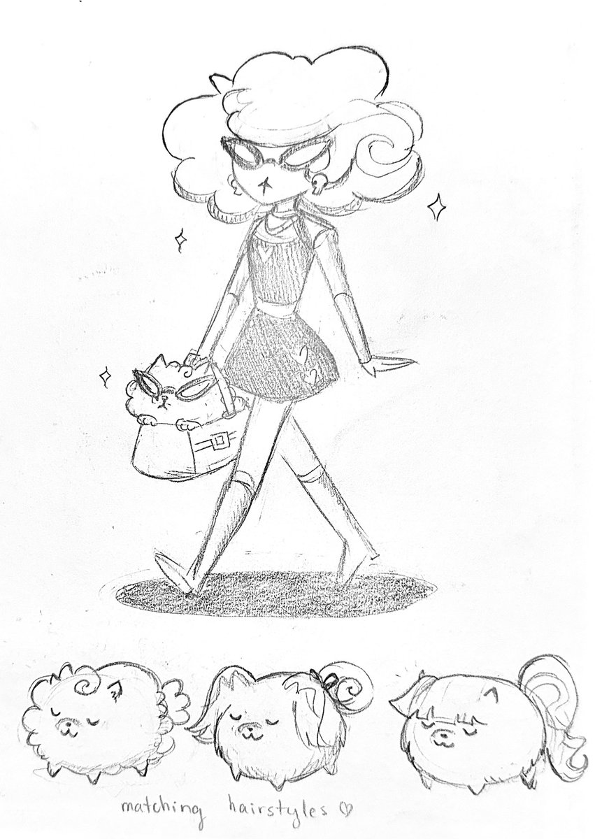 pinkpunchy's tweet photo. Also drew Velvette’s tiny, bitchy pomeranian ✨ Imagine a little puffball that could be styled to match her fashion of the day… 💅🏻 🐾  #hazbinhotelvelvette #velvette https://t.co/g7G45ObiVb