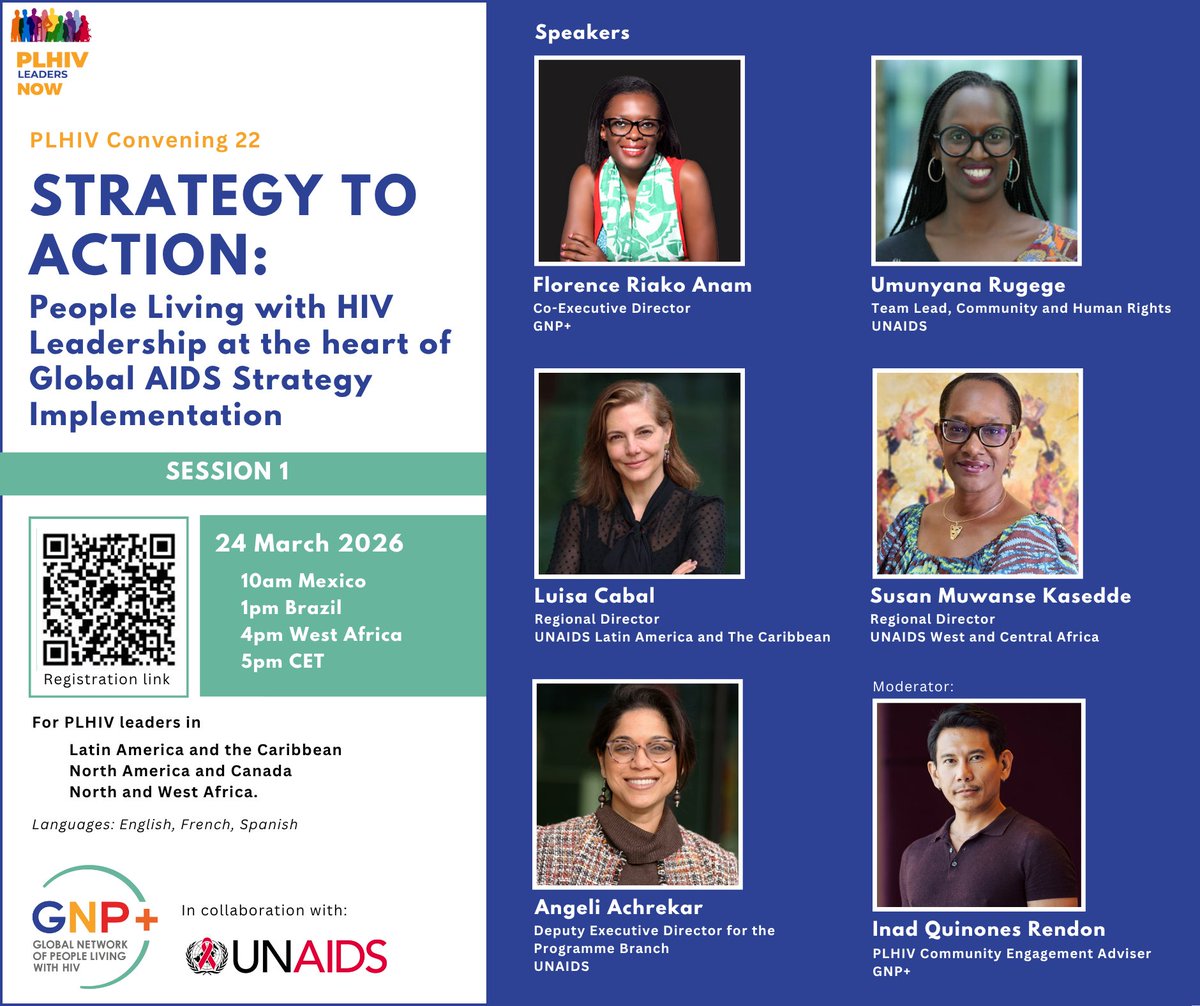 gnpplus's tweet image. Meet the Speakers for the PLHIV Convening #tomorrow that @gnpplus in partnership with @UNAIDS
is hosting. The come together is aimed on  disseminating the Global AIDS Strategy 2026–2031 to ensure it becomes a meaningful, accessible, and understandable tool for all PLHIV.