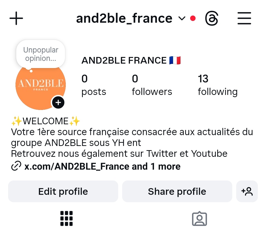 📝 ─ INFO 

Votre fanbase débarque sur Instagram !
N'hésitez pas à nous suivre et activités les notifications 🔔 

Lien • instagram.com/and2ble_france…

#앤더블로 #AND2BLE