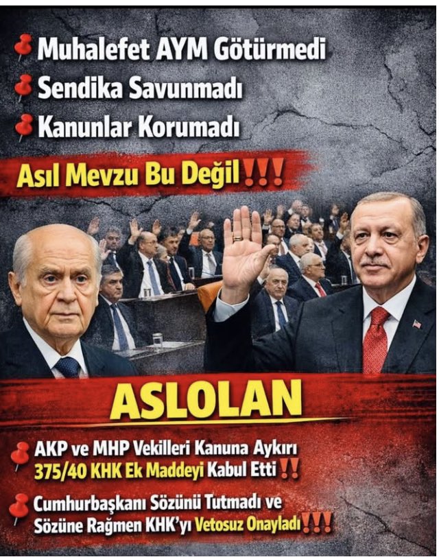 34 aydır #EmekliMemur ların hakkı olan seyyanen zammı cumhurbaşkanımızında sözü olmasına rağmen <a href="/Akparti/">AK Parti</a> khk 375/40 ilâve ek madde çıkartarak vermiyor her ay 22157 tl eksik maaş alıyoruz 
#MemurEmeklisineAdalet 
<a href="/TBMMresmi/">TBMM</a>
🇹🇷Ek madde iptal edilsin 
Verilen söz tutulsun🇹🇷