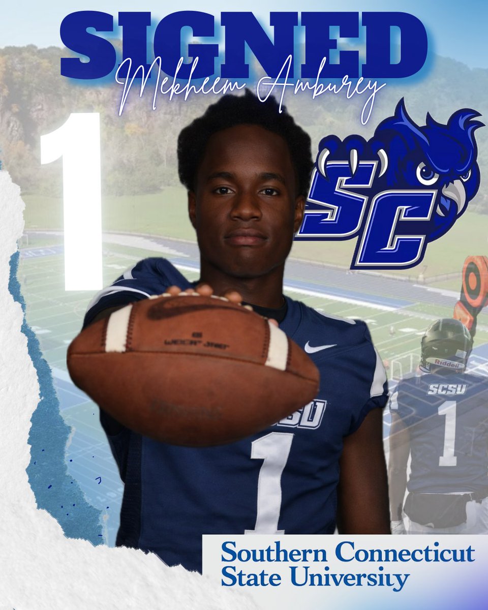 waterbury_fb's tweet image. Congratulations to Mekheem Ambursley for committing to Southern Connecticut State University! 💙🏈 Continue setting the #standard ⚔️