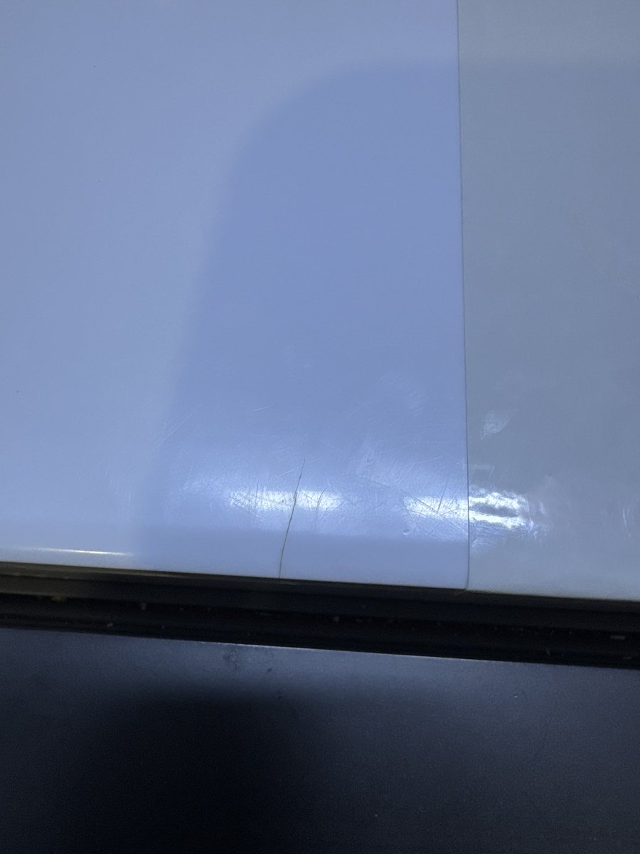 _1Nonly's tweet photo. @bestbuy @GeekSquad how many cracks does my refrigerator need to have before it’s deemed unrepairable. Putting stripes of tape won’t stop it from cracking https://t.co/ZBMlt5fo2q