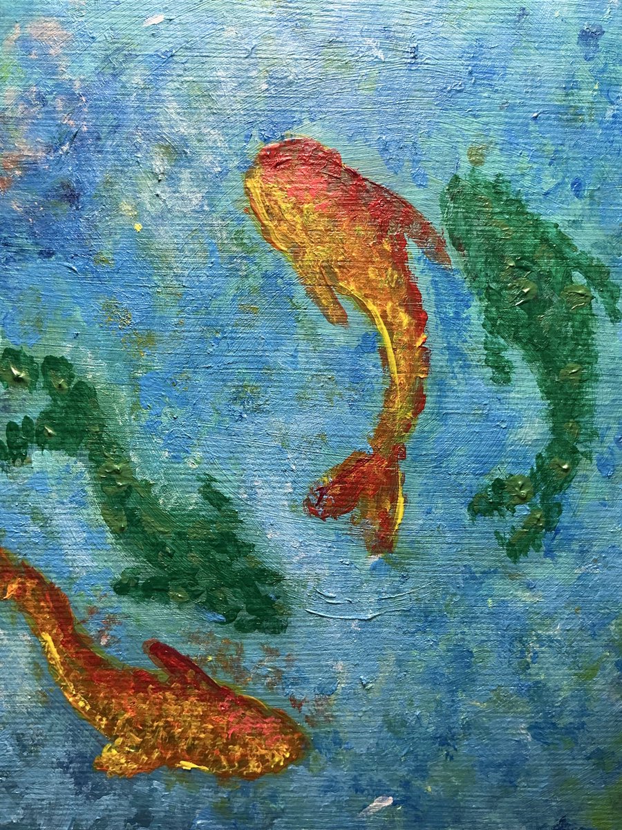 iv16522's tweet photo. ˚ ༘ ೀ⋆｡˚ koi fish

a lame painting i made but at least i’m backkkkk

acrylics on canvas

#painting #art #youngartist https://t.co/7bfVKYTnvw