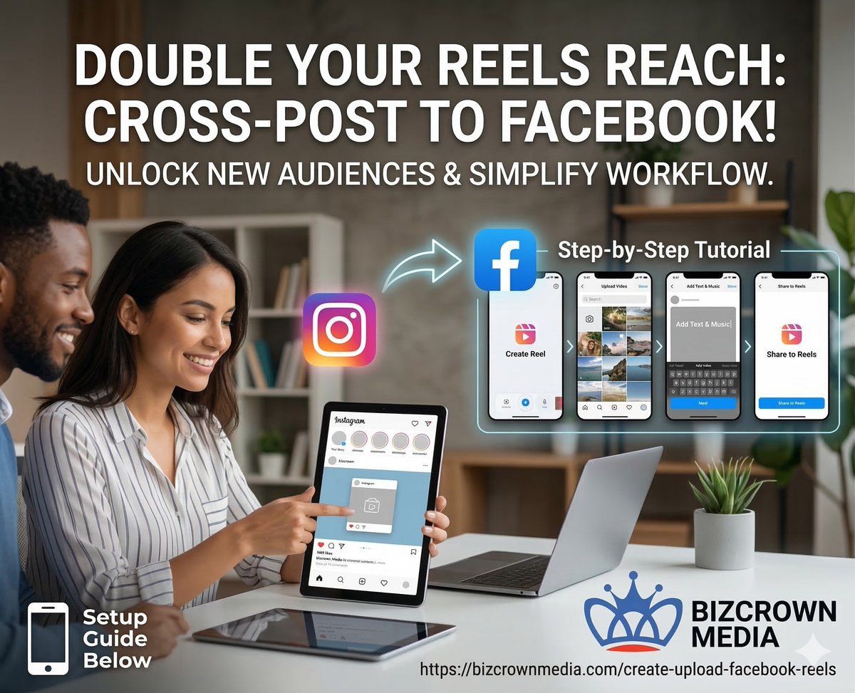 BizCrownMedia's tweet image. Facebook Reels can expand your reach beyond Instagram.

If you’re already creating short-form content, cross-posting makes sense.
Step-by-step tutorial:
👉 bizcrownmedia.com/create-upload-…

#crossposting #digitalmarketingtips #contentcreator #growyourbusiness #socialmediagrowth