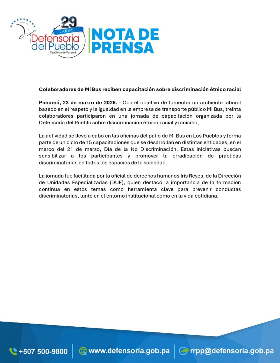 Defensoría del Pueblo de Panamá🕊 tweet media