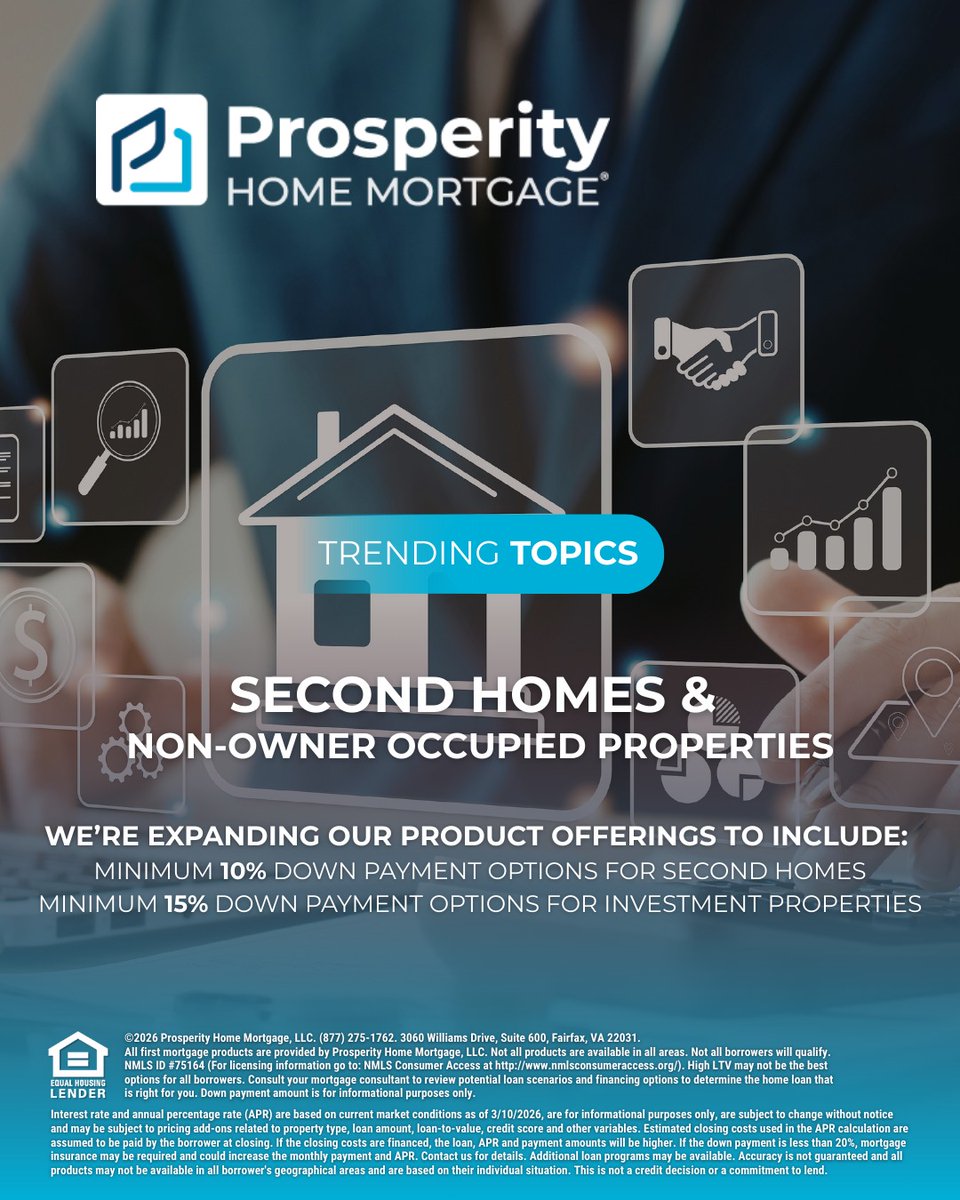 RmdfwSells's tweet photo. Dreaming of a secondary home or investment property?
See how our partner Prosperity Home Mortgage can help your dream come true! https://t.co/iNsS1234yq