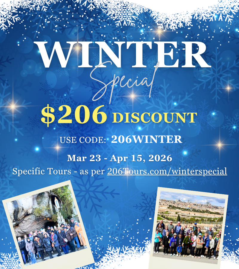 Traveling with 206tours during the “off” season is truly a gift to yourself.
Here is why it’s the most thoughtful way to see the world during the months of November through March.
Imagine standing before the world’s most sacred landmarks without a selfie stick in sight.
Avoid