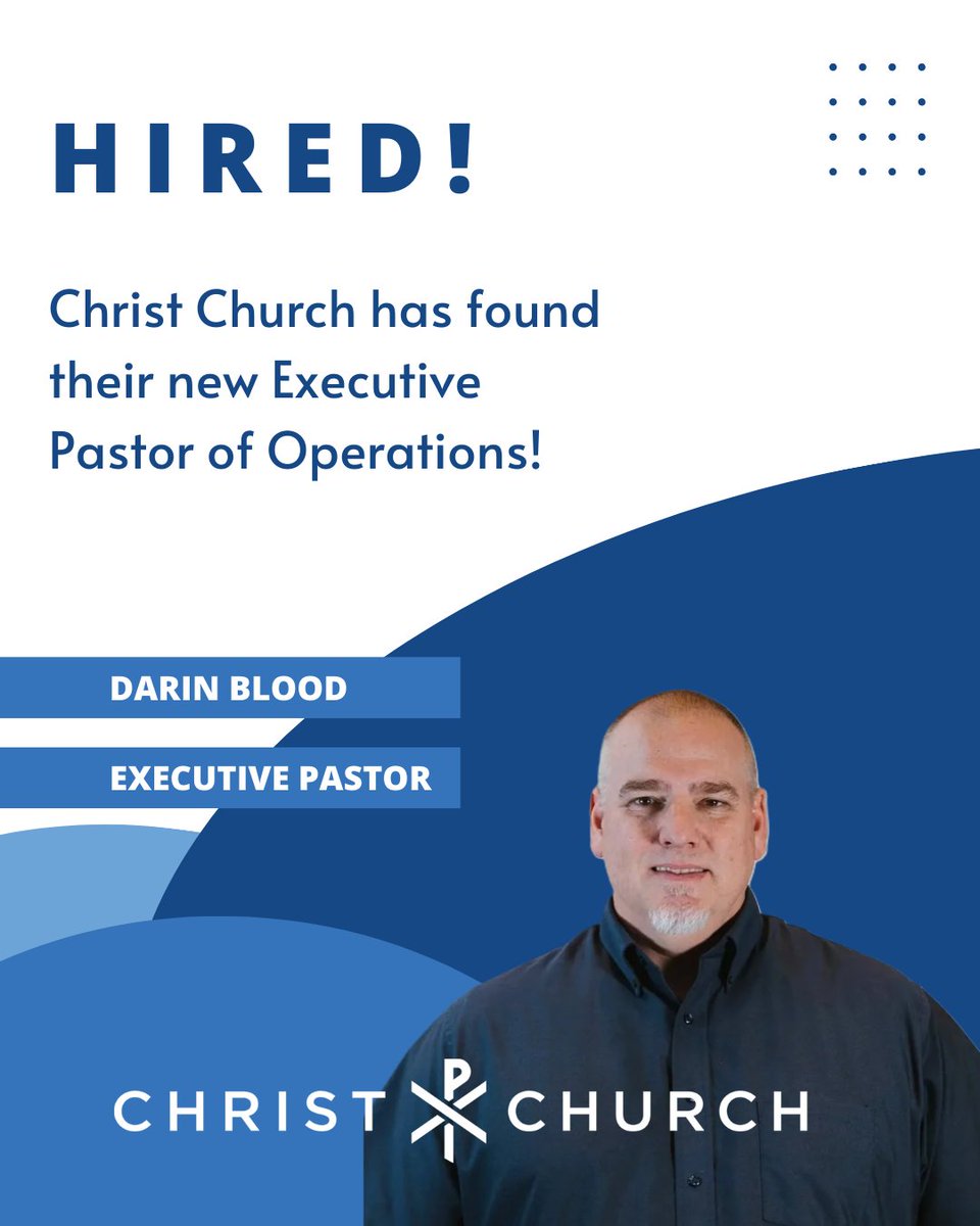 BlueSearchCo's tweet photo. 📢 We are so excited to announce Darin Blood’s placement as the new Executive Pastor of Operations for Christ Church in Mesa, AZ!

Darin brings an abundance of operations and pastoral leadership experience into this new season at Christ Church.

🗣 “Malcolm from Blue Search was a pleasure to work with. He clearly understood what we needed, communicated every step effectively, and provided expert guidance throughout the process. His professionalism and insight made the search process smooth and manageable. We truly appreciated his support and would highly recommend him to anyone looking for a skilled and reliable recruiter.” ~ Jeffrey Carlson, Senior Executive Pastor

🗣 “Malcolm blew me away throughout the entirety of the process. While I expected a mostly transactional process of him simply securing a candidate for the church he was working with, the process was anything but that. It was apparent very early on that his passion and commitment was not to ‘close a deal’, but to seek the Lord and discern what would be truly the best fit for the church as well as myself, the candidate. He was relational, thorough, honest, & caring among other things. As one who has hired staff for many years, his expertise and professionalism far exceeded expectations.” ~ Darin Blood, Executive Pastor of Operations

Christ Church is a multisite church in the greater Phoenix area with 4 locations and counting!

#executivepastor
#ministryjobs
#pastorsearch
#churchjobs
#ministryplacement