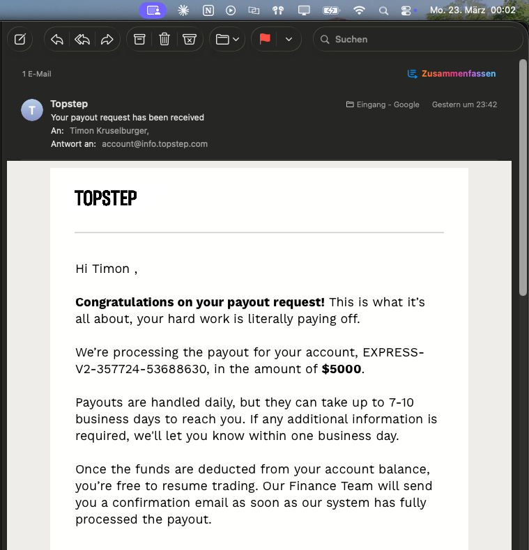 timNQ04's tweet image. Day 60 of 2025: 
Took a short on 2 Evals today for a half pass, but more importantly – just requested another 5k from Topstep! This is officially my first 30k month after only 8 months of trading. Truly blessed  Let’s keep fighting everyone! 🙏 
#PropTrading #TradingJourney