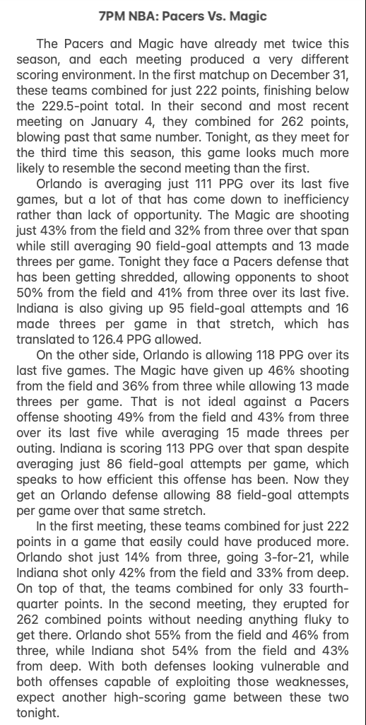 Reply/Retweet For Halftime Live Free

Tonight’s 7PM NBA Free
🏀SA -2.5 -132
🏀SA TTO 122.5 -126
🏀MIA TTU 120.5 -112
🏀IND ORL Over 230.5 -125
🏀IND TTO 108.5 -115
🏀ORL TTO 121.5 -127

⬇️For All Plays Click⬇️
bit.ly/SRCRNRSRC

#Betsmarter #NBA #GamblingX