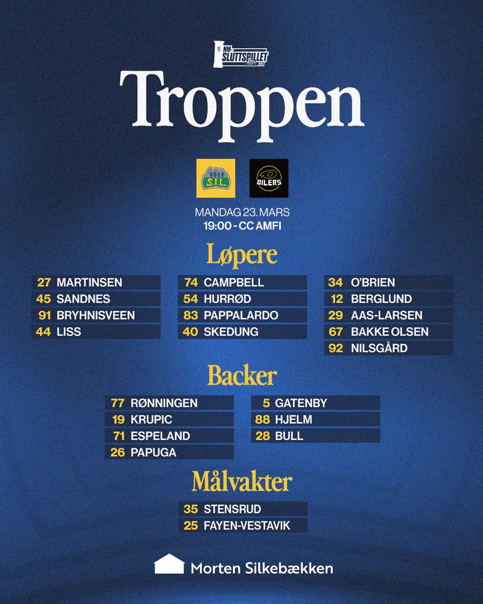 StorhamarHockey's tweet photo. Kveldens rekker 🔥 Hurrød opp som senter med Sandnes &amp; Berglund – og Papuga er tilbake 💪

#storhamarfamilien #vigirossaldri #2hockey https://t.co/VONbkVRHtP