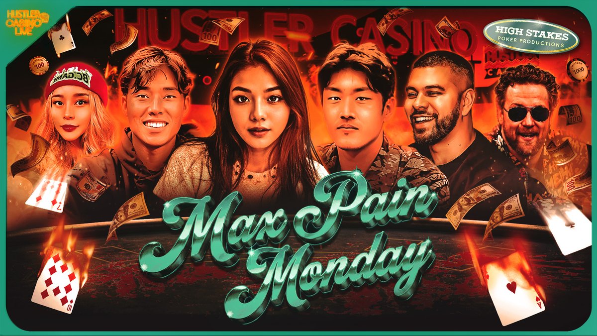 HCLPokerShow's tweet photo. TONIGHT!! MAX PAIN MONDAY!! 🔥🔥

@AllInBritney 👸
@RaverPoker 😡
@sashimipoker 🍣
@richasianbro 😎
KGao 🐲
JT 😁
Ella 👧
Francisco 🐔
Vina 🍷

🎙️ @TuckonSports 

📺 https://t.co/iwCk8dHIM0 https://t.co/0NPQ3zeRPH