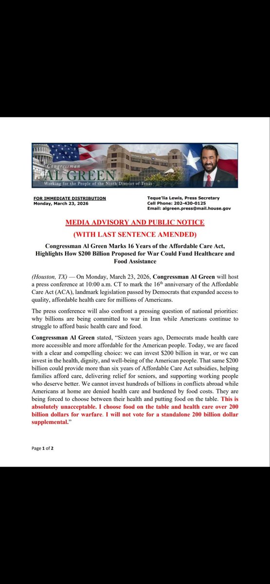 U.S. Representative Al Green tweet media