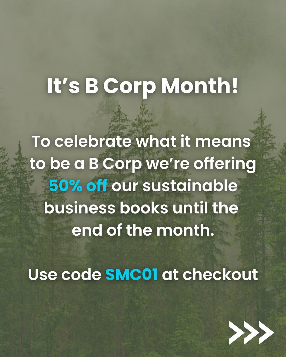 BrisUniPress's tweet image. It's #BCorpMonth! 💚🪴

To celebrate what it means to be a B Corp, we're offering 50% off our #SustainableBusiness books until the end of the month. 

🌟Use code SMC01 at checkout! 🌟

ow.ly/cjpb50YoGGo