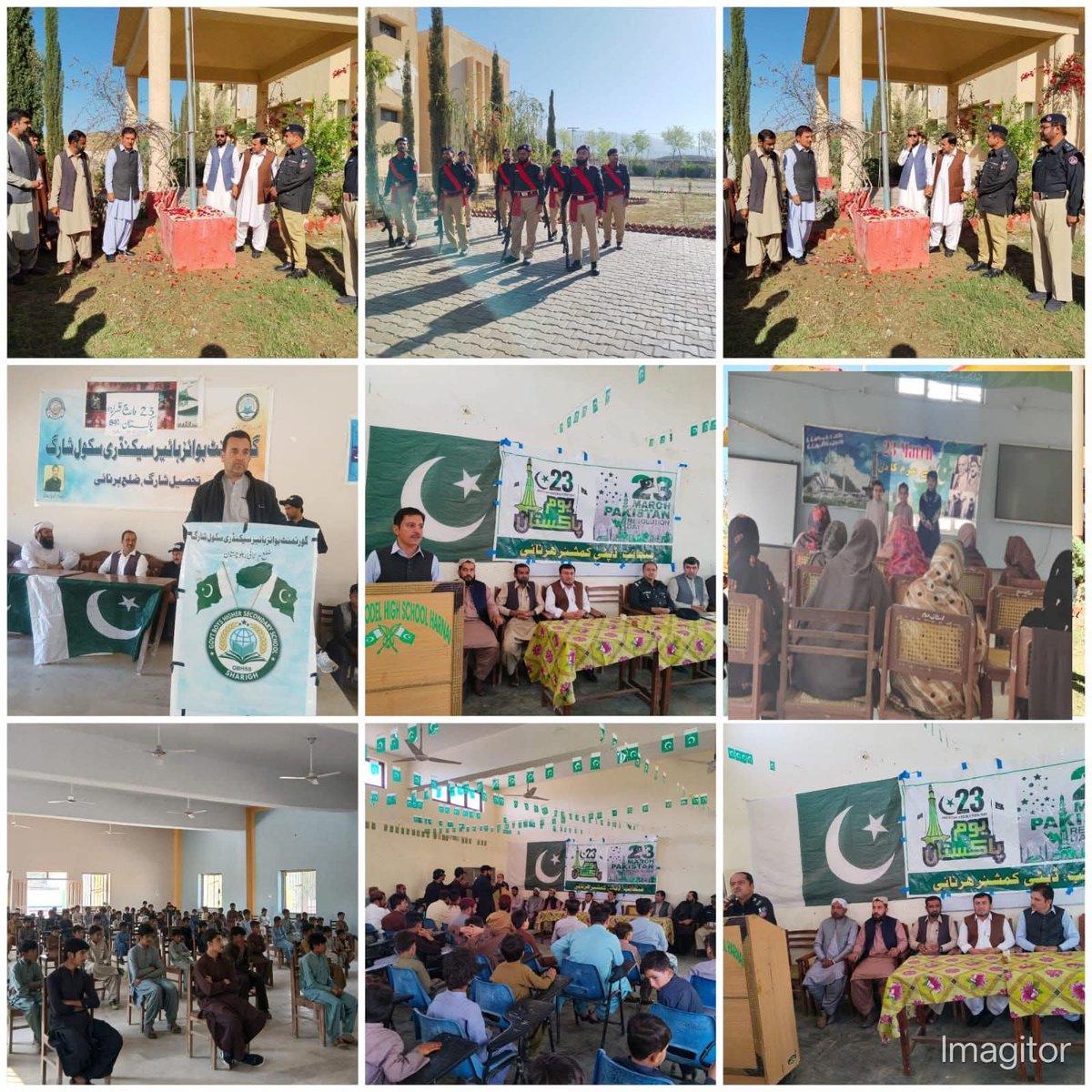 DcHarnai's tweet photo. On the occasion of Pakistan Day flag hoisting ceremonies and seminars were successfully organized in Harnai Boys School Shahrag Boys School and Harnai Girls School
District Administration Harnai reaffirms its commitment to promoting unity, patriotism, and awareness among students https://t.co/1WIeSOHWJi