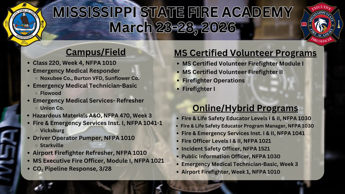 MS Fire Academy tweet media