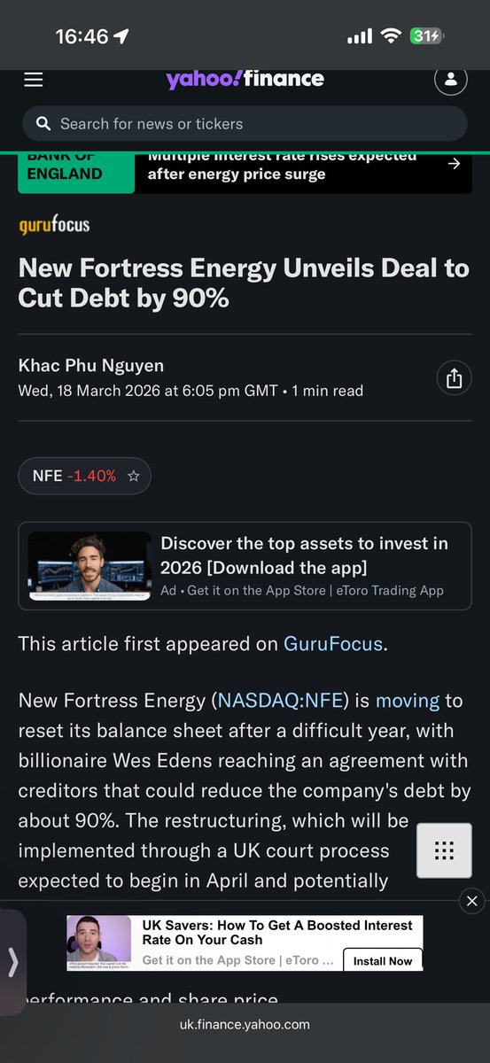 hugsney's tweet image. finance.yahoo.com/news/fortress-…

Am I the only one excited about the revival of $NFE, cant wait 🥰🚀🚀🚀 #shares #investing