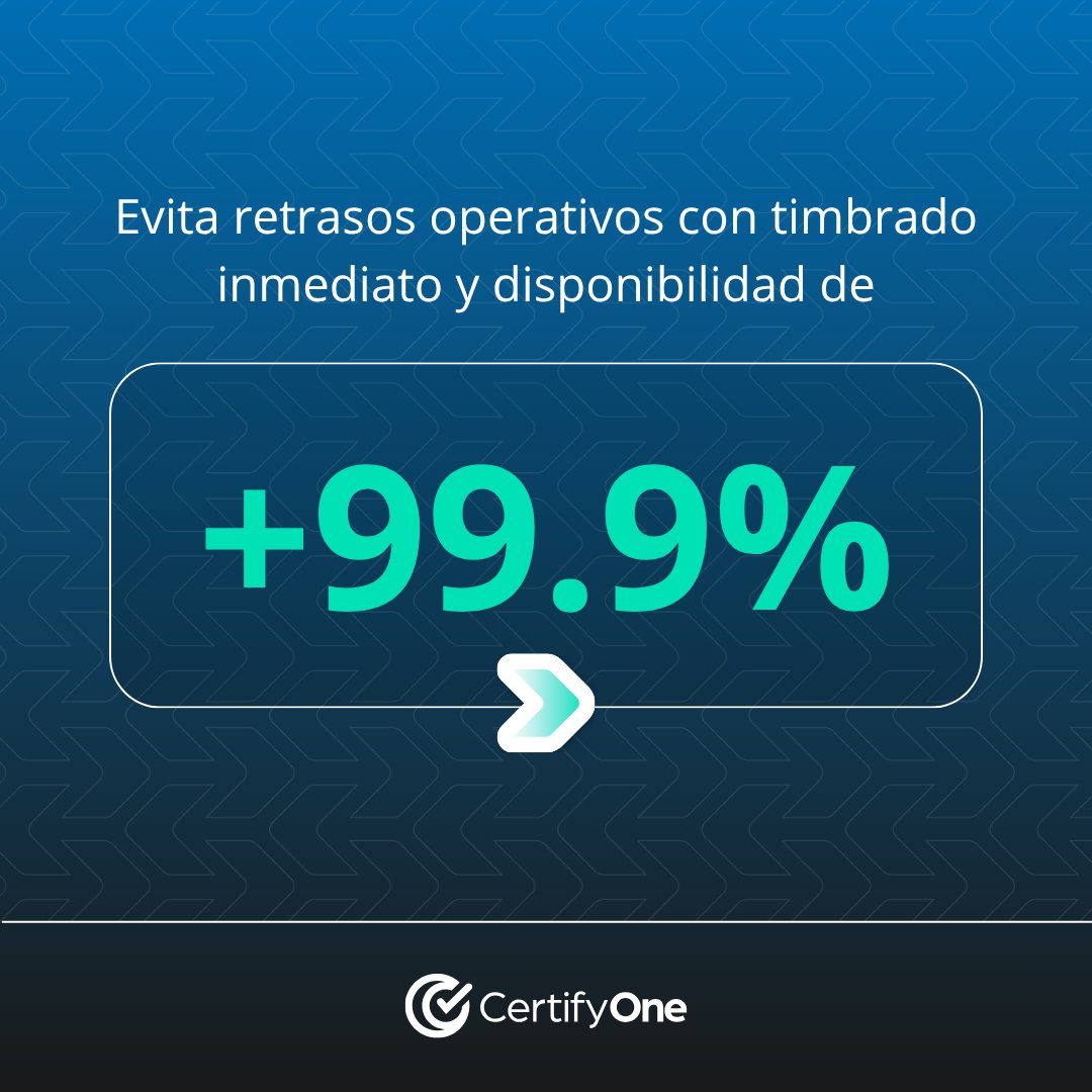 InvoiceOne's tweet photo. 🚨 Una falla en el timbrado no es un error técnico, es un riesgo operativo.

Con CertifyOne, tu empresa asegura timbrado inmediato y una disponibilidad superior al 99.9%, manteniendo la operación continua incluso en picos de demanda.

👉 Conoce más aquí: https://t.co/h8QyNBPqfu https://t.co/FSxffuBTJj