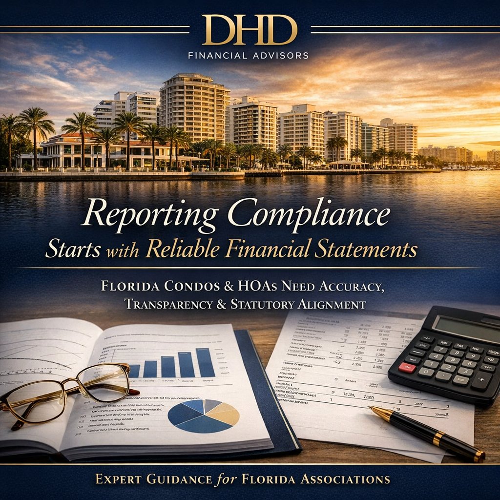dhdadvisors's tweet image. At DHD Financial Advisors, we support condominiums and HOAs with specialized advisory services designed to bring clarity, confidence, and compliance to boards—whether the community is small, midsize, or large and luxury.

Good reporting supports better decisions.
Better decisions