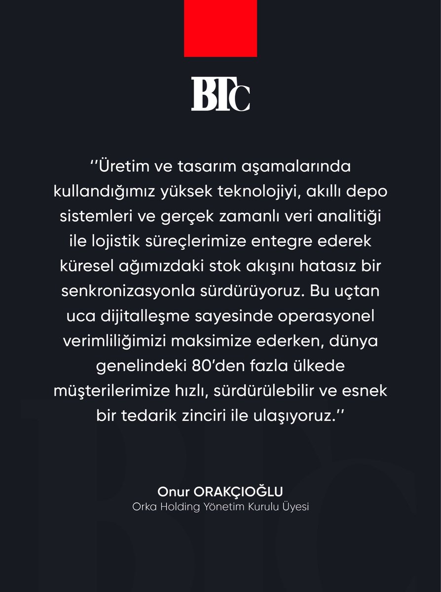 Küresel holding yapısıyla tüm dünyada güçlü büyümesini sürdüren Orka Holding Yönetim Kurulu Üyesi Onur Orakçıoğlu, Business Türkiye Şubat sayısında.

businessturkiye.com.tr/roportajlar/23…