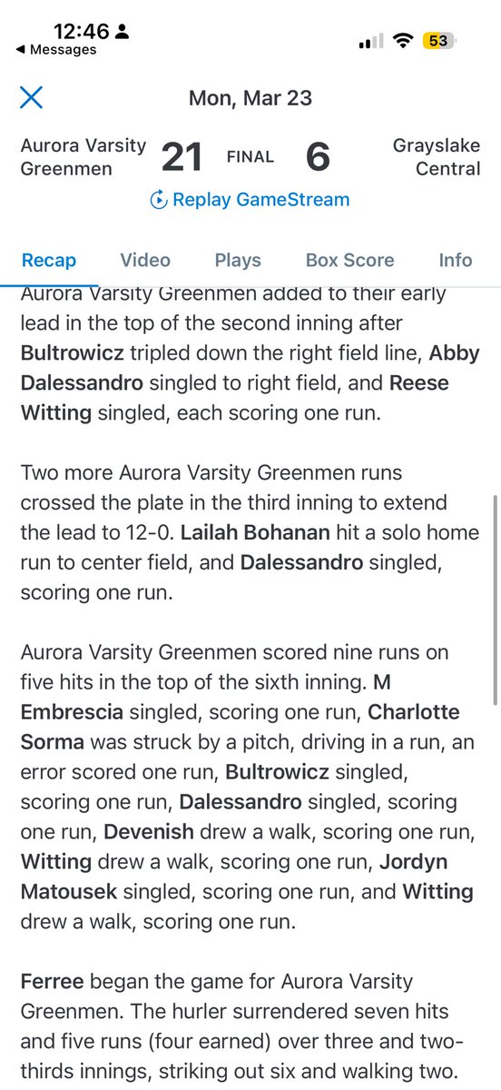 Aurora Softball tweet media