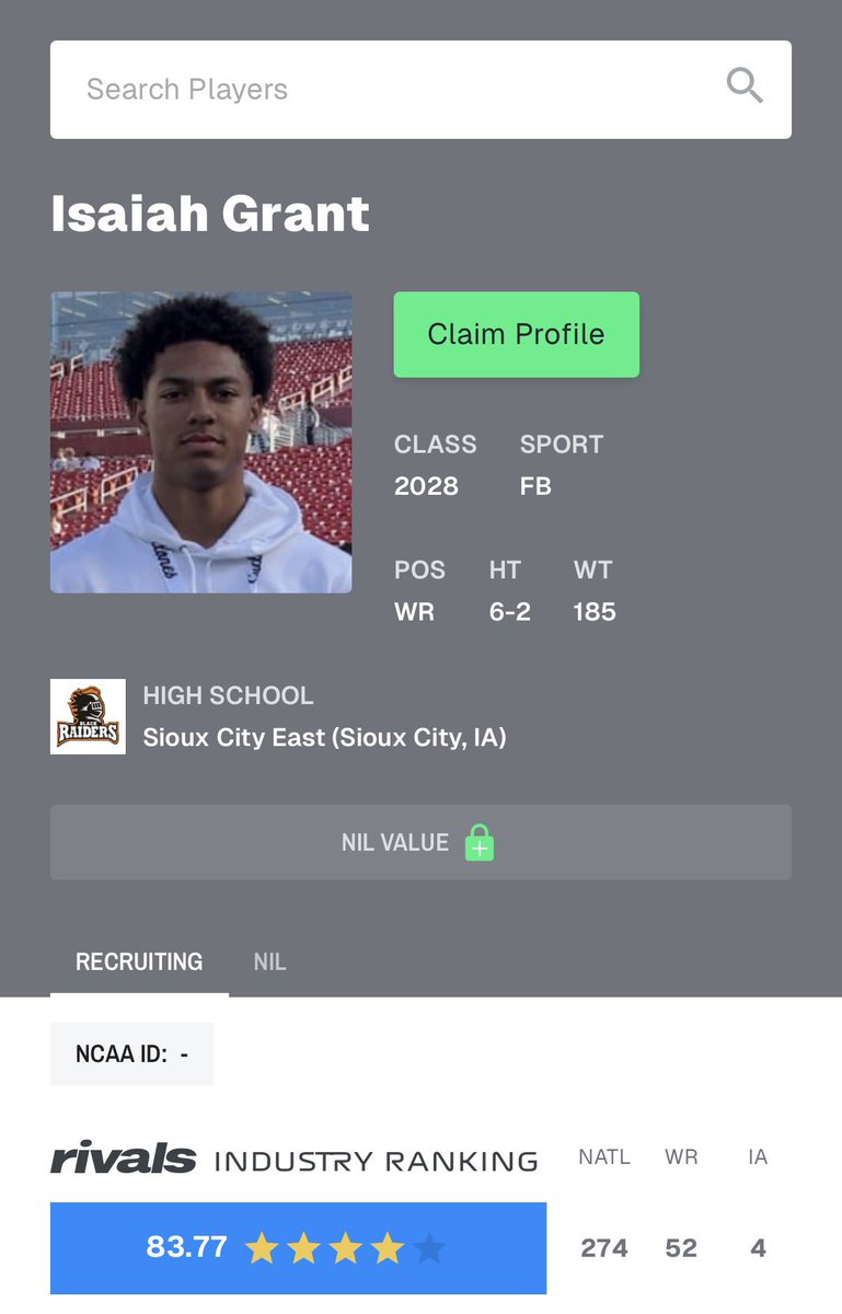 Isaiah Grant (4⭐️ WR) tweet media