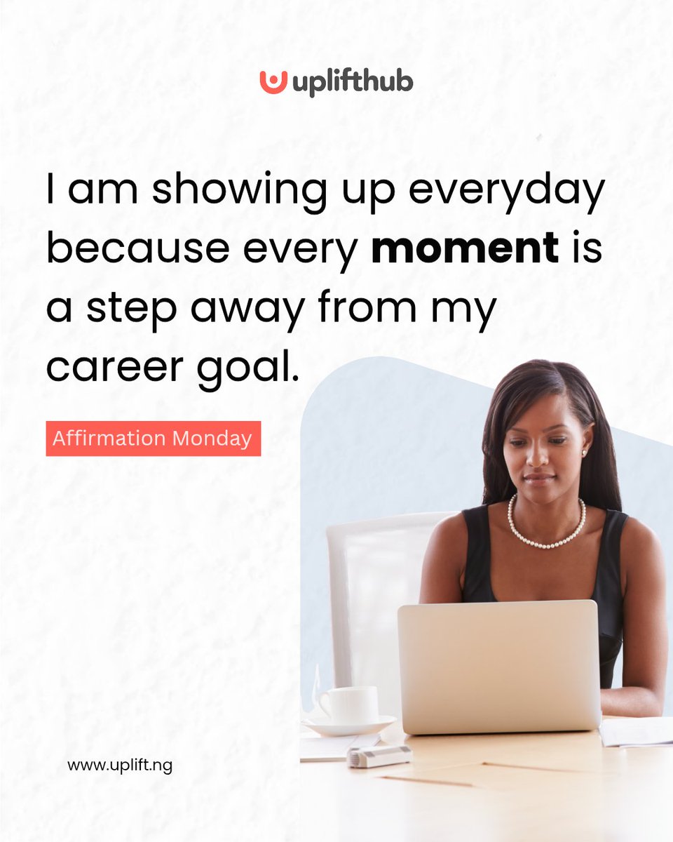 You didn't quit last week!

Every hour of work and every lesson learned is a brick in building a strong foundation.

Reciting this Affirmation and Remember, you are showing up for a bigger goal

Wishing you a Progress filled week ahead.

#Uplifthub #Techjourney #AffirmationMonday