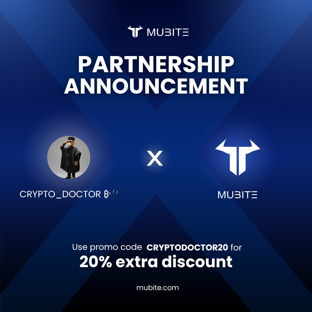Been moving quietly, building behind the scenes.

Now it’s official — I’ve partnered with <a href="/MUBITE_COM/">Mubite.com</a>

Only aligning with platforms I actually see long-term potential in.

If you’re tapping in:
Use CRYPTODOCTOR20 for 20% extra discount.

More coming soon.