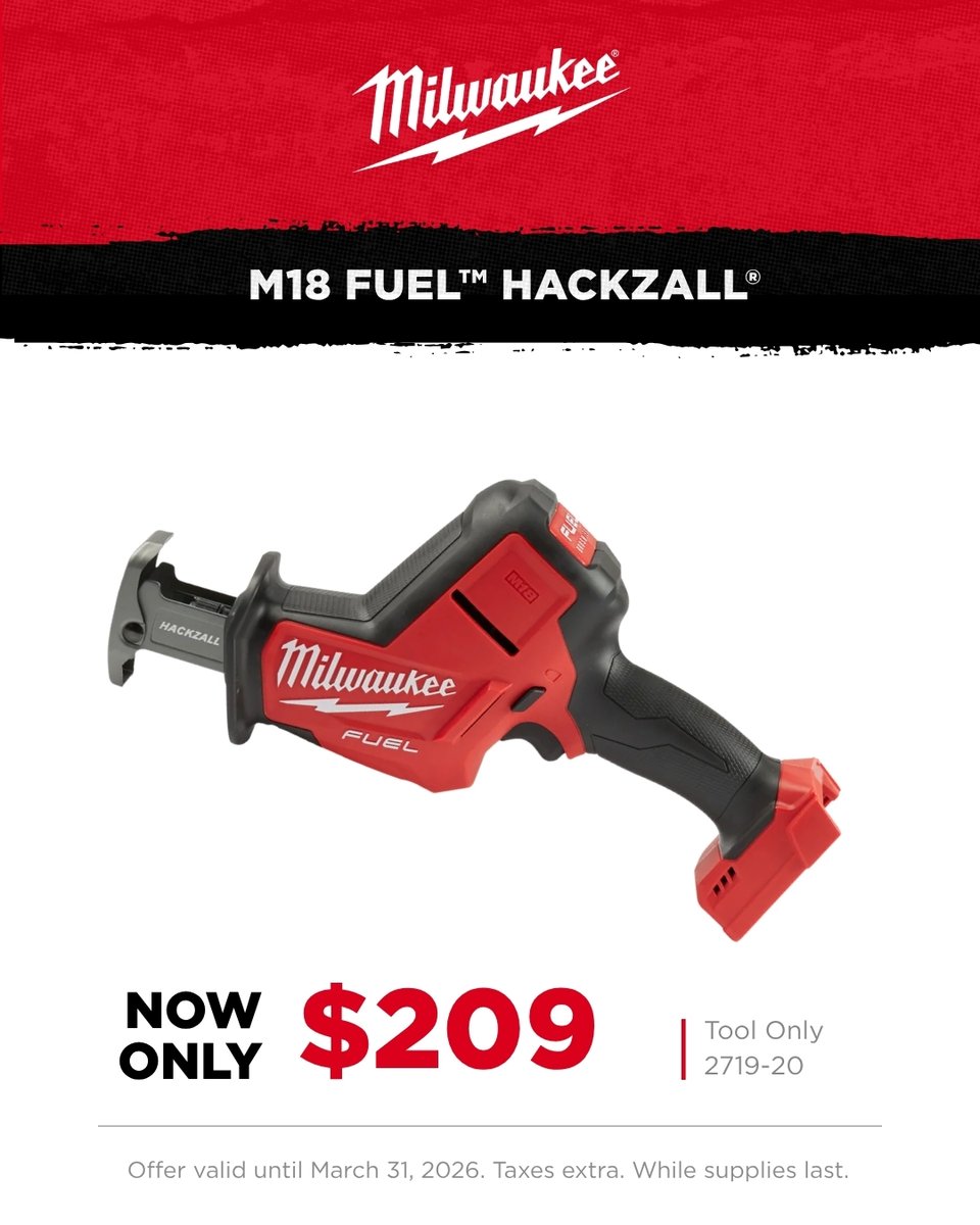 Save on Milwaukee M18 FUEL Bare Tools! Offers end March 31, 2026.🚨 

📍 Available at NL Distributors, CBS Rentals and Clarenville Rentals
🛒  Shop the full flyer online at nldistributors.ca and get FREE shipping on orders over $199 (pre-tax)

#MilwaukeeTools #ShopLocalNL