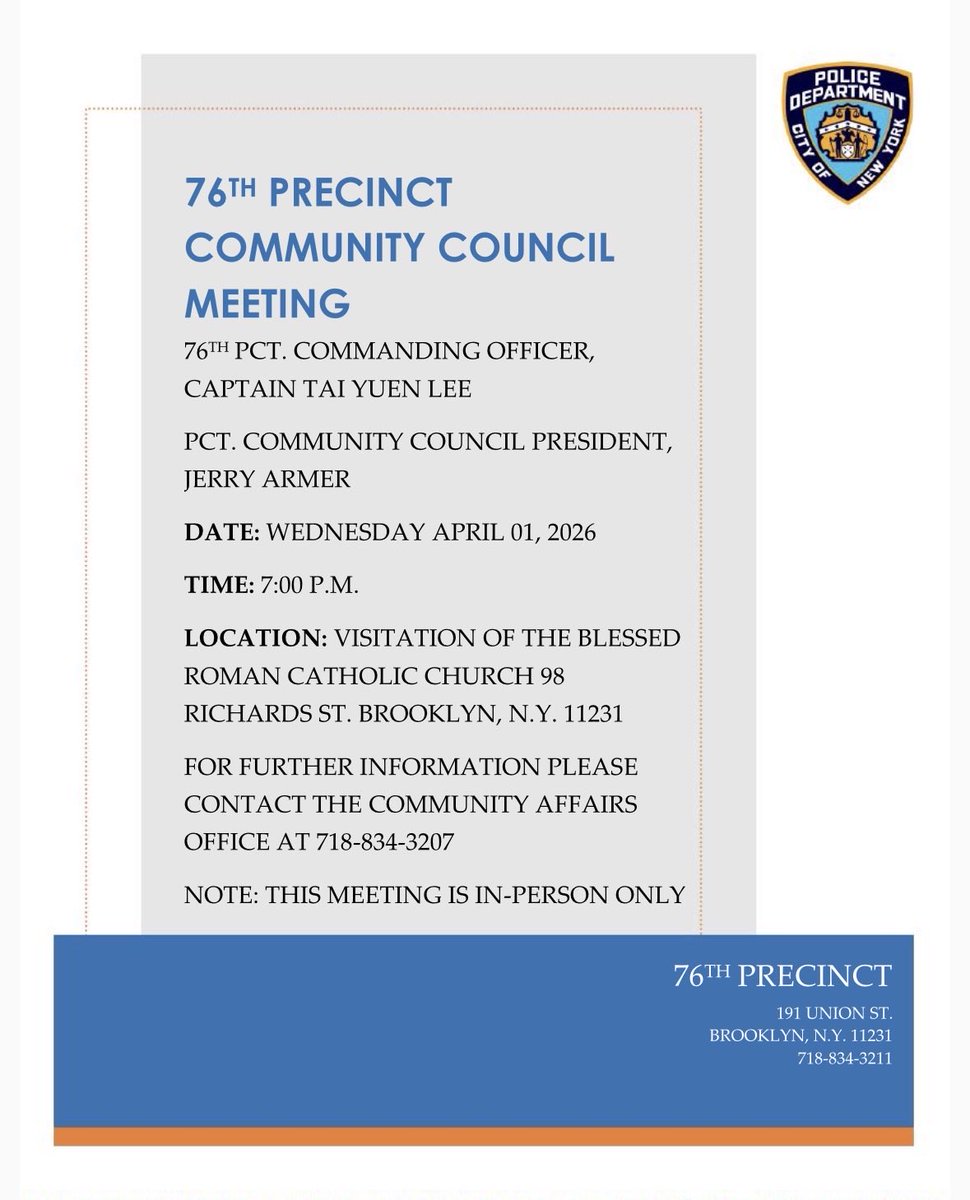 NYPD 76th Precinct tweet media